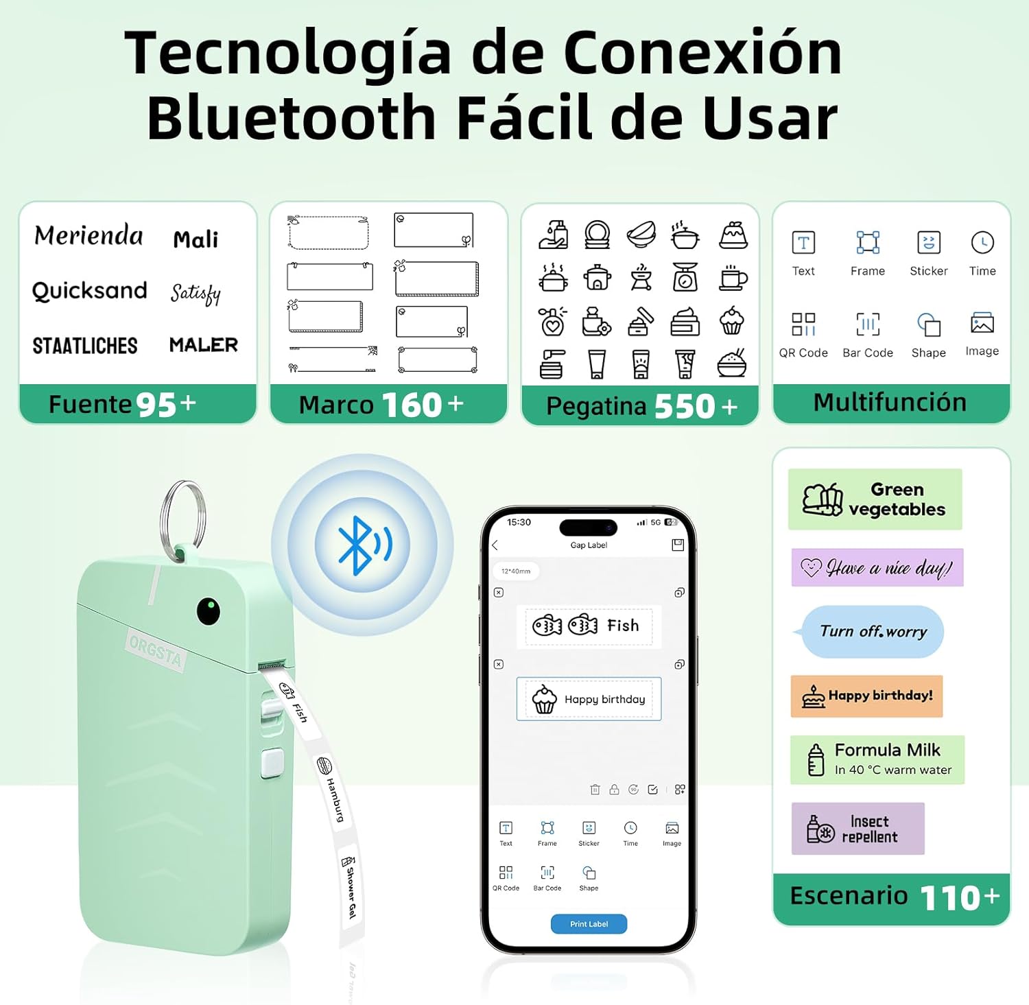 Detalle 2 de ORGSTA S001 Etiquetadora Bluetooth 2000 mAh