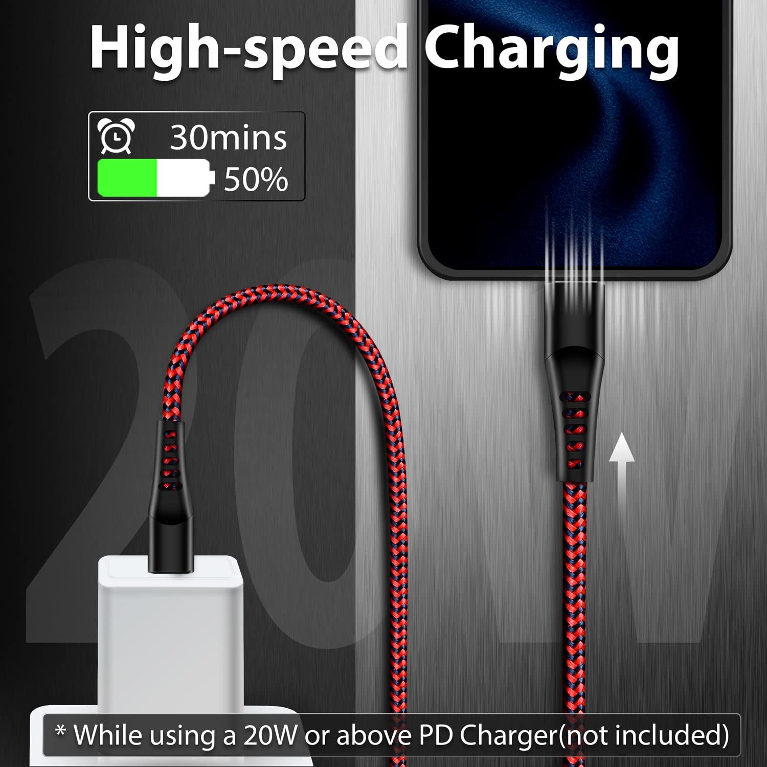 Thumbnail 2 de cugunu USB C to Lightning Cable 6ft — 3 Pack