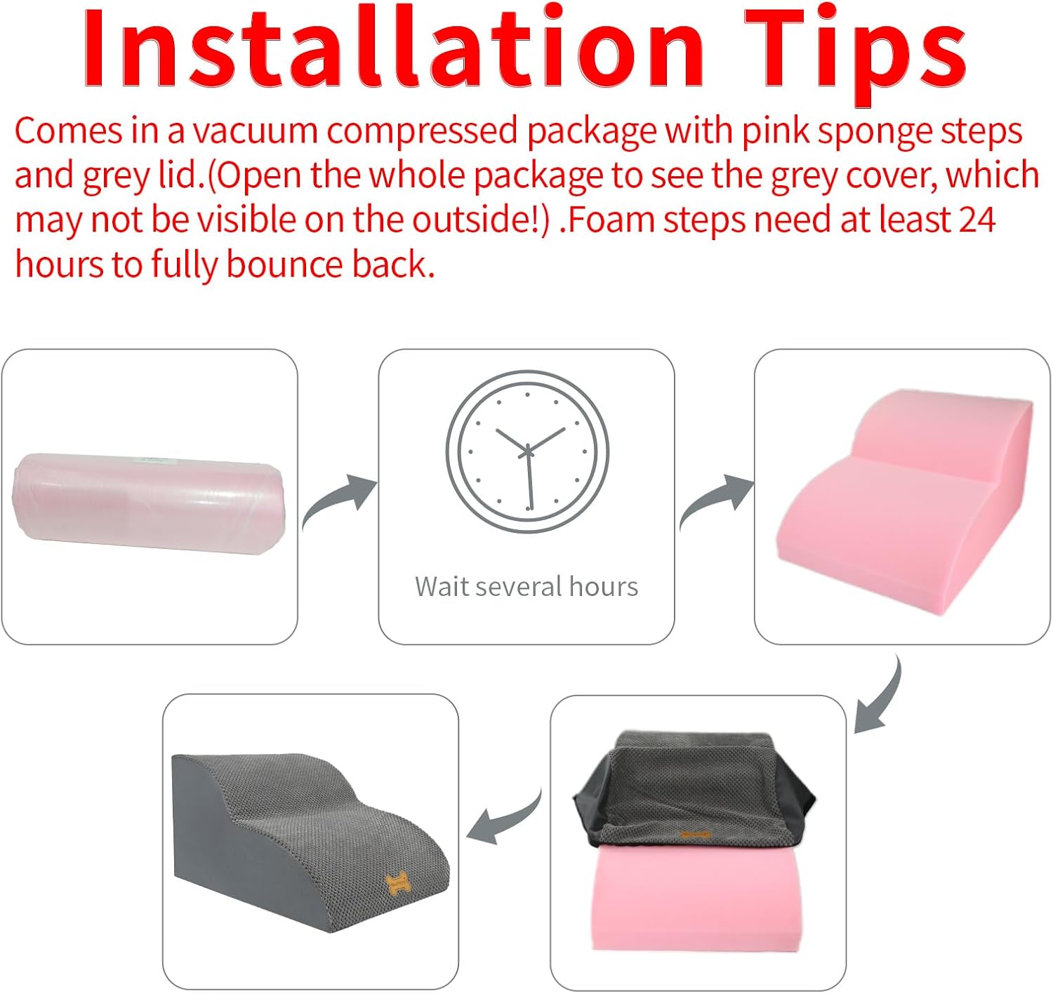 Thumbnail 4 de Nepfaivy Dog Steps Stairs for Bed – 2-Step Non-Slip Ramp with High Density Foam