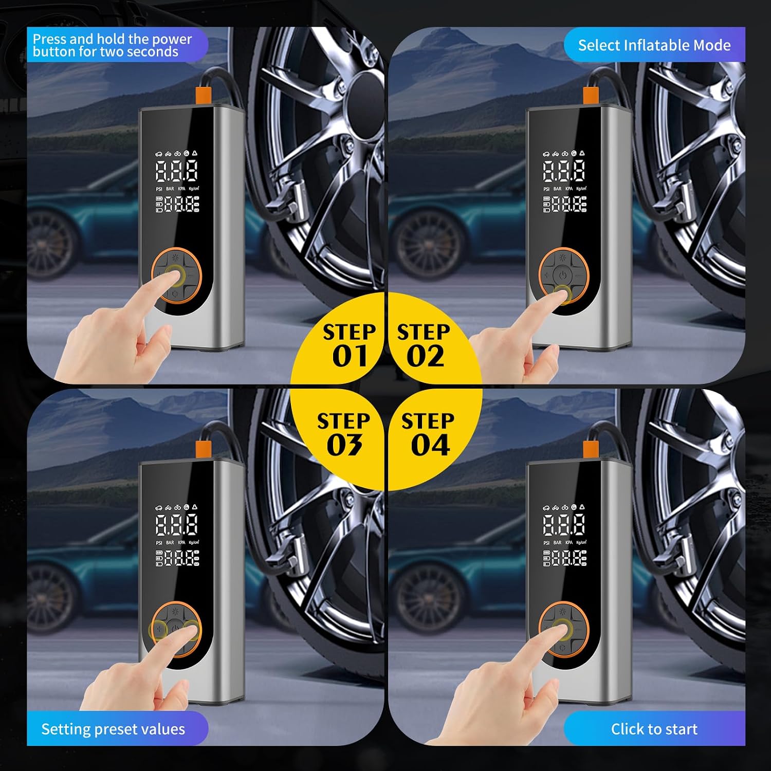 Detalle de Semflagree portable tyre inflator 30L/min