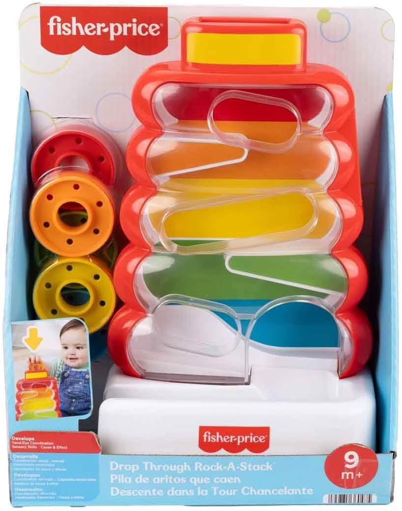 Detalle de Fisher-Price Rutschspaß Farbring-Pyramide (JLB81) – Aktivität mit Münzen zur Förderung ab 9 Monaten