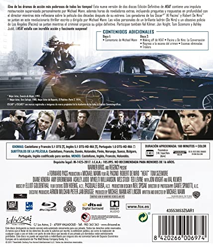 Detalle 2 de Heat (1995) de Michael Mann — Blu-ray + extras (Divisa Films)