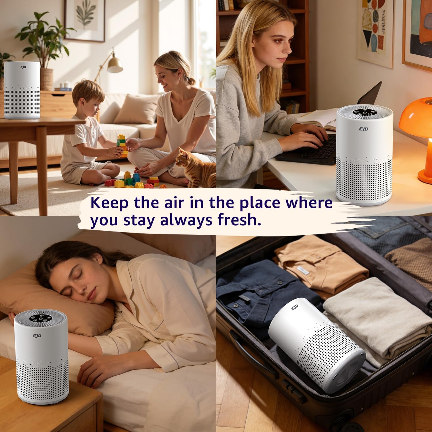 Thumbnail 6 de Bedroom H13 HEPA Air Purifier (H13 HEPA, 3-stage filtration, 12db sleep mode, 3 speeds)