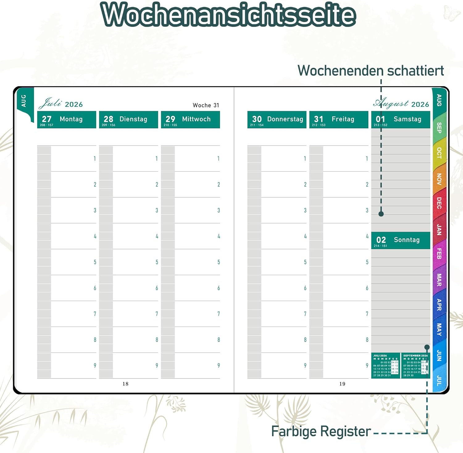 Thumbnail 2 de ZXHQ Lehrerkalender 2026–2027 A5+: Strukturierte Planung für Lehrkräfte
