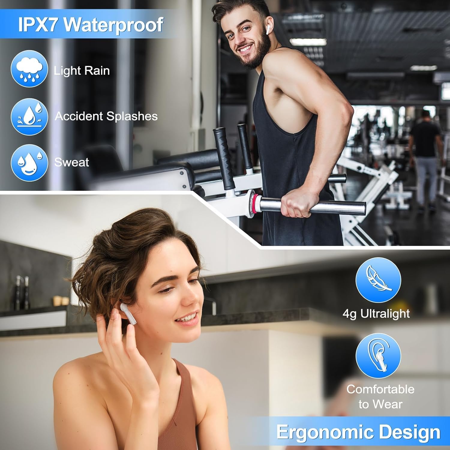 Thumbnail 6 de OYIB Wireless Earbuds (2026) with Bluetooth 5.3, HiFi Stereo, ENC Mic, LED Display & IP7 Waterproof
