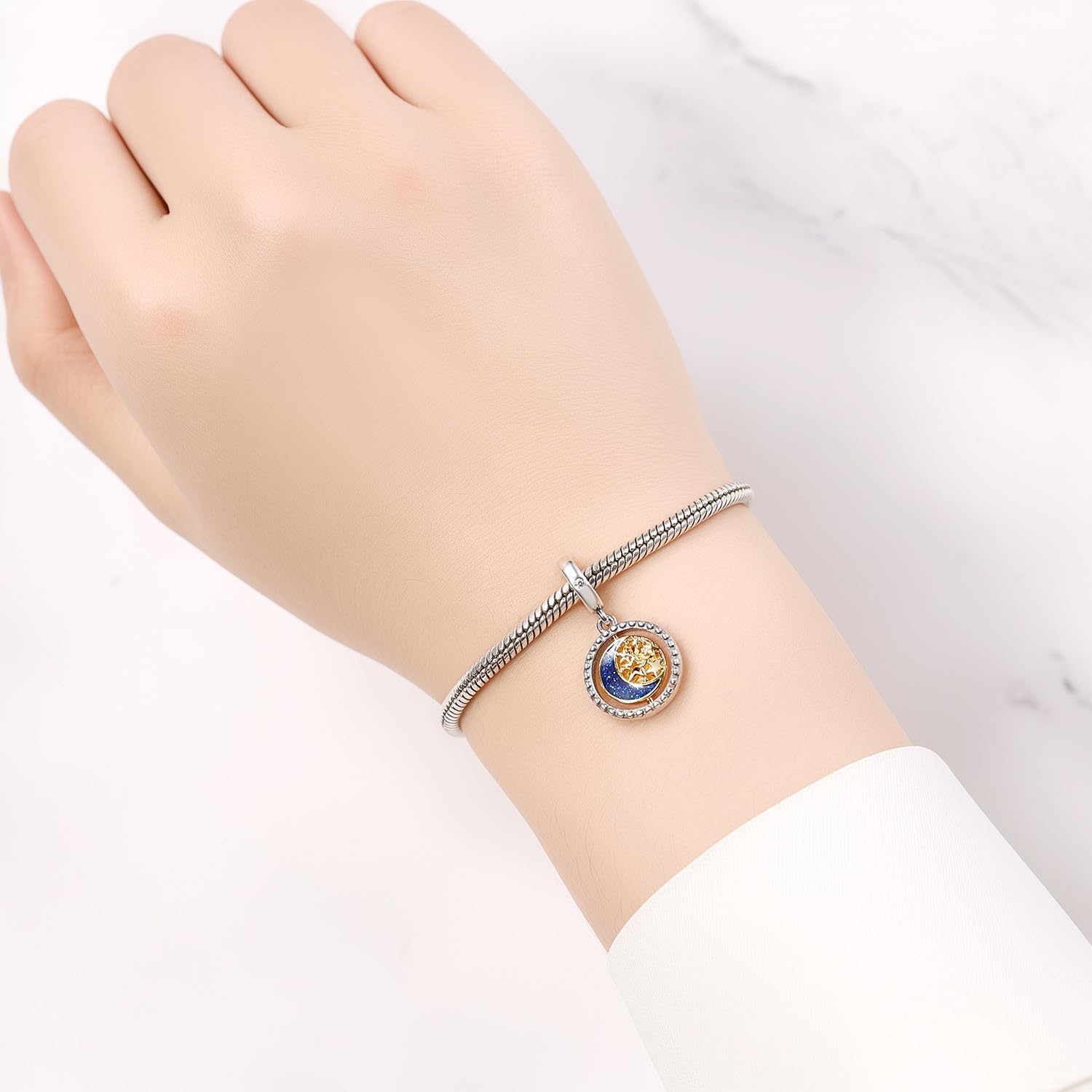 Detalle 2 de PANPOKI 925 Sterling Silber Krankenschwester Charms Armband