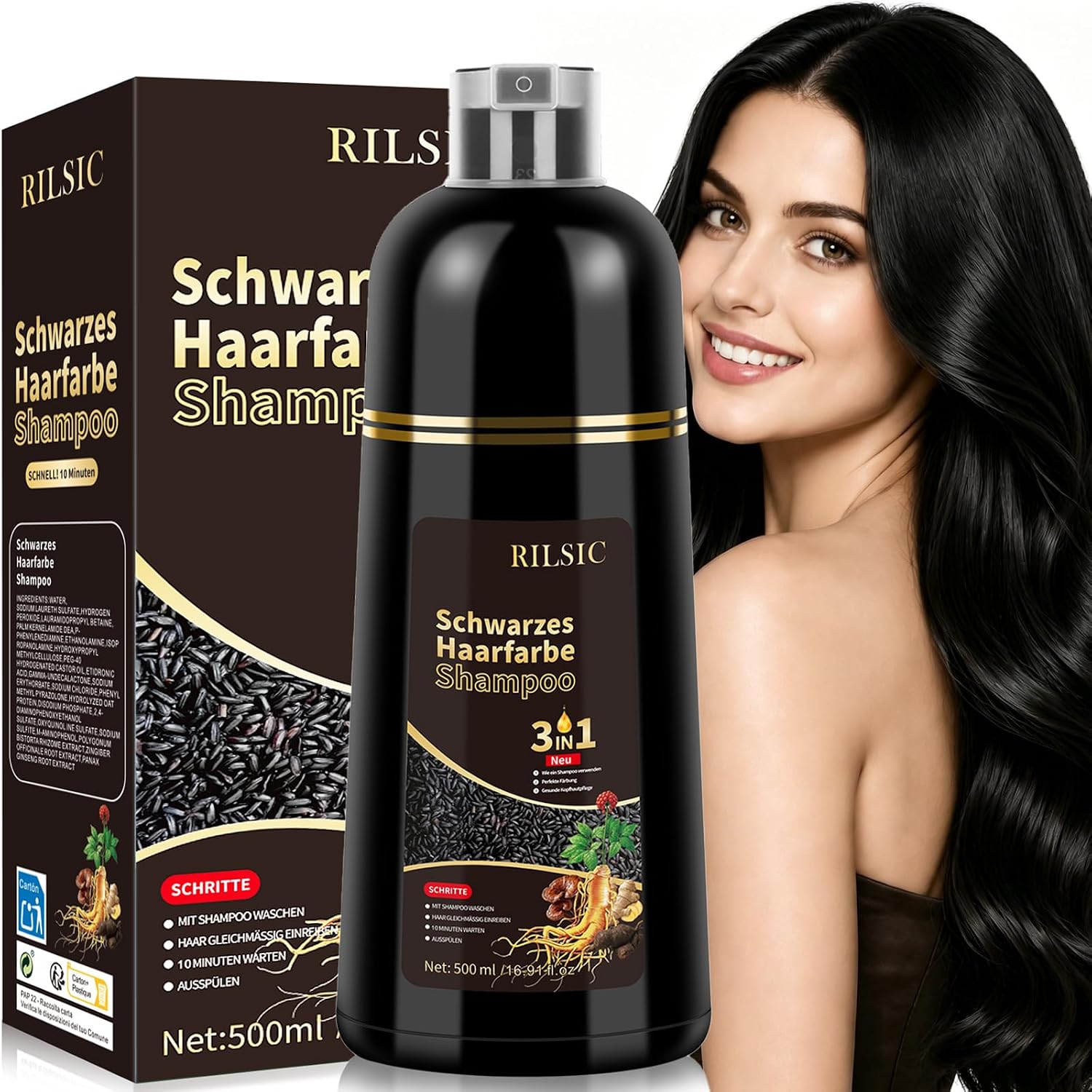 Thumbnail 6 de 500ML Haarfarbe Dunkelbraun 3 in 1