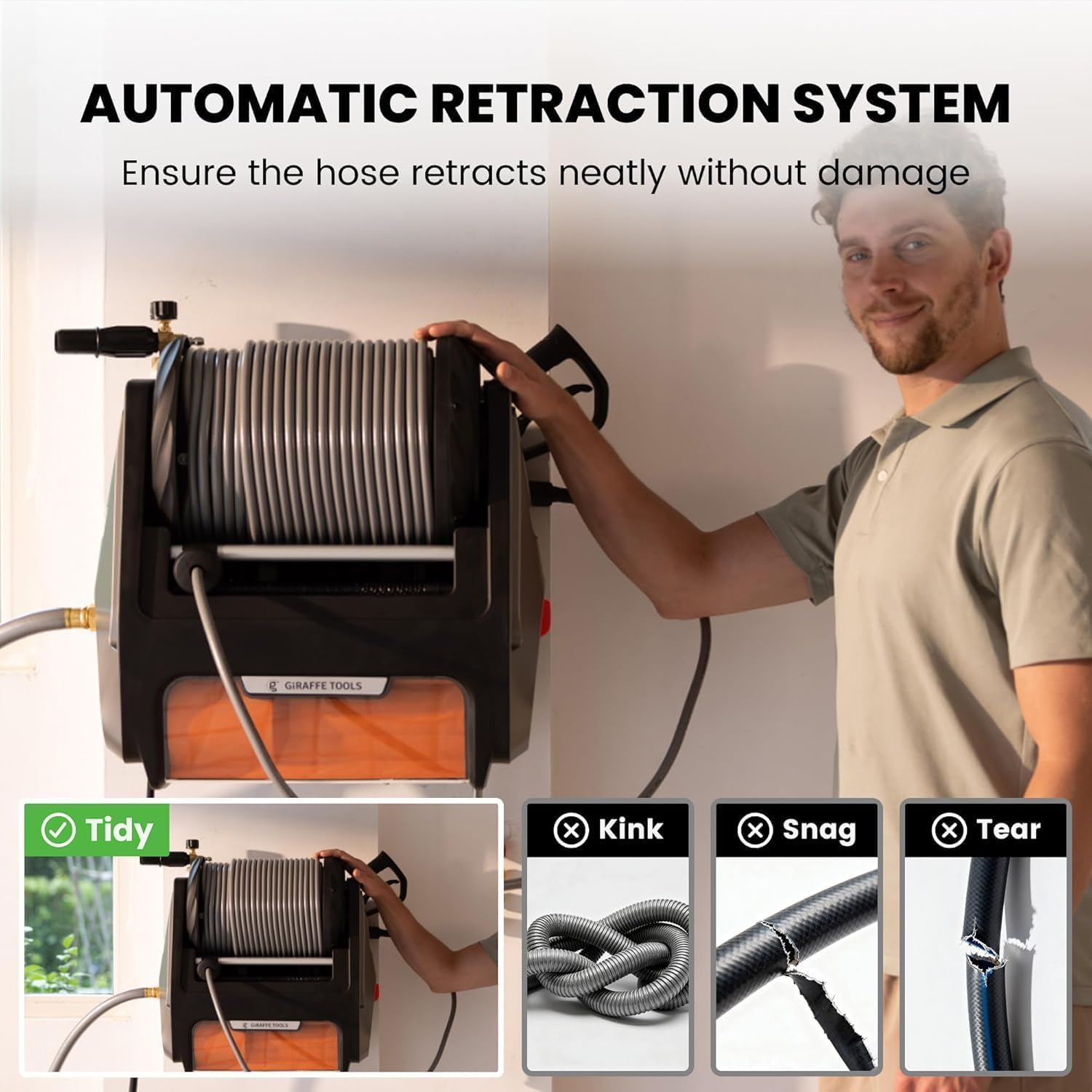 Thumbnail 1 de Giraffe Tools Wall-Mounted Pressure Washer, 100-Foot Hose