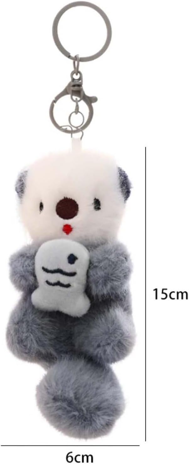Detalle de Fruitlly Plush Otter Bag Charm: Cute Otter Keyring for Bags and Keys