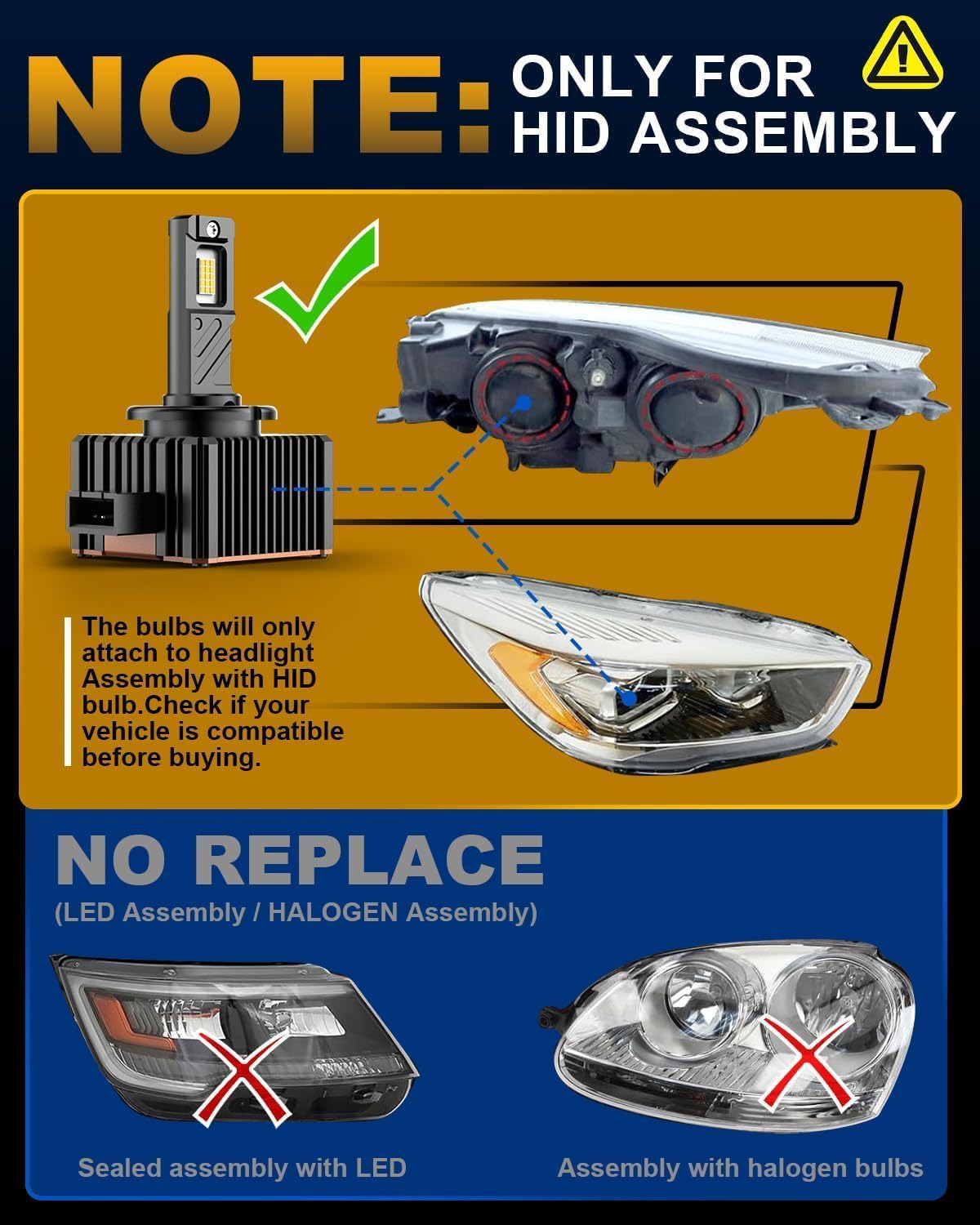 Thumbnail 4 de KATUR D3S/D3R LED Headlight Bulbs (Pack of 2) Plug and Play Xenon White 6500K