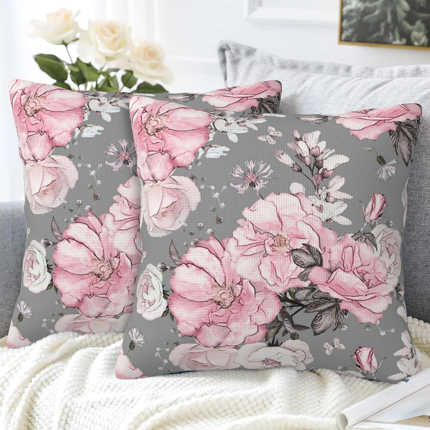 Detalle de Naqiuli Throw Pillow Covers, 18 x 18 Inches