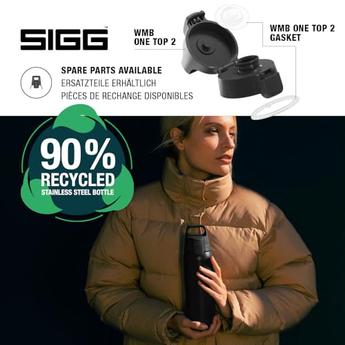 Detalle 2 de SIGG Isolierte Trinkflasche Shield Therm One Black 0,75 L – BPA-frei, spülmaschinenfest und aus 90% recyceltem Edelstahl