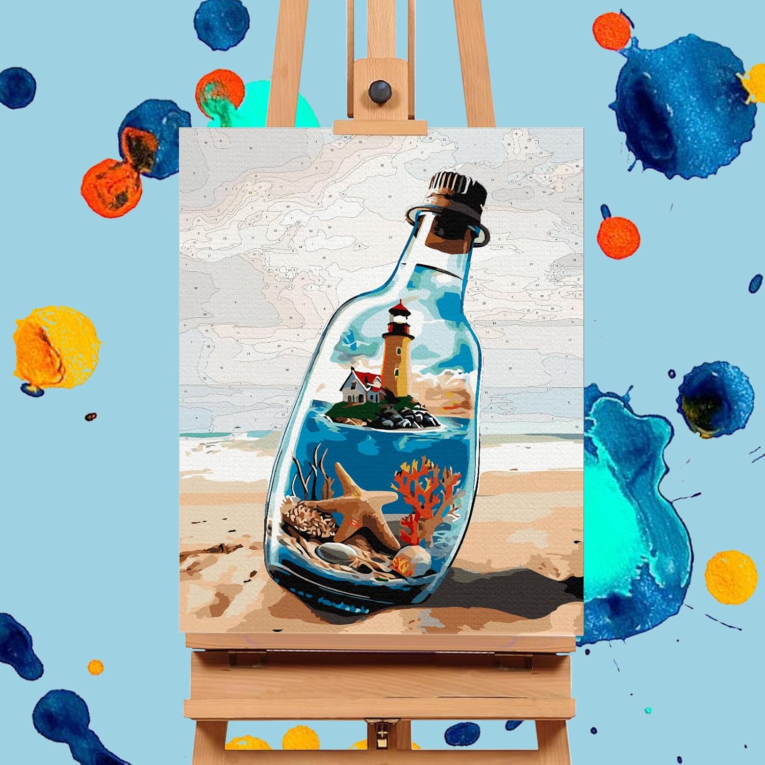 Thumbnail 3 de Offito Art Malen nach Zahlen Erwachsene – Küste Strand 40x50 cm