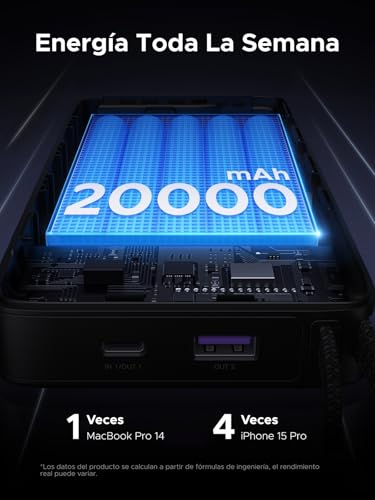 Thumbnail 3 de UGREEN Nexode Power Bank 20000mAh 67W con cavo USB‑C integrato
