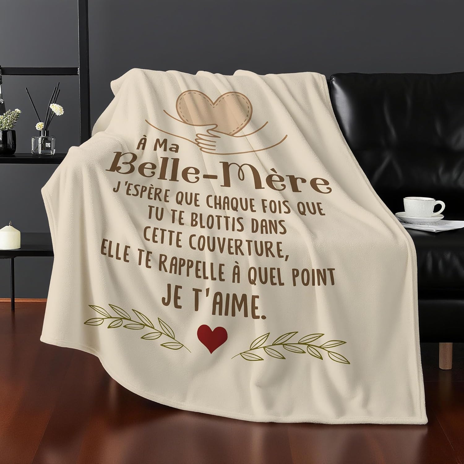 Thumbnail 4 de Couverture flanelle « Maman Nous Espérons Que Chaque Fois que Tu te Blottis Dans Cette Couverture » – cadeau chaleureux