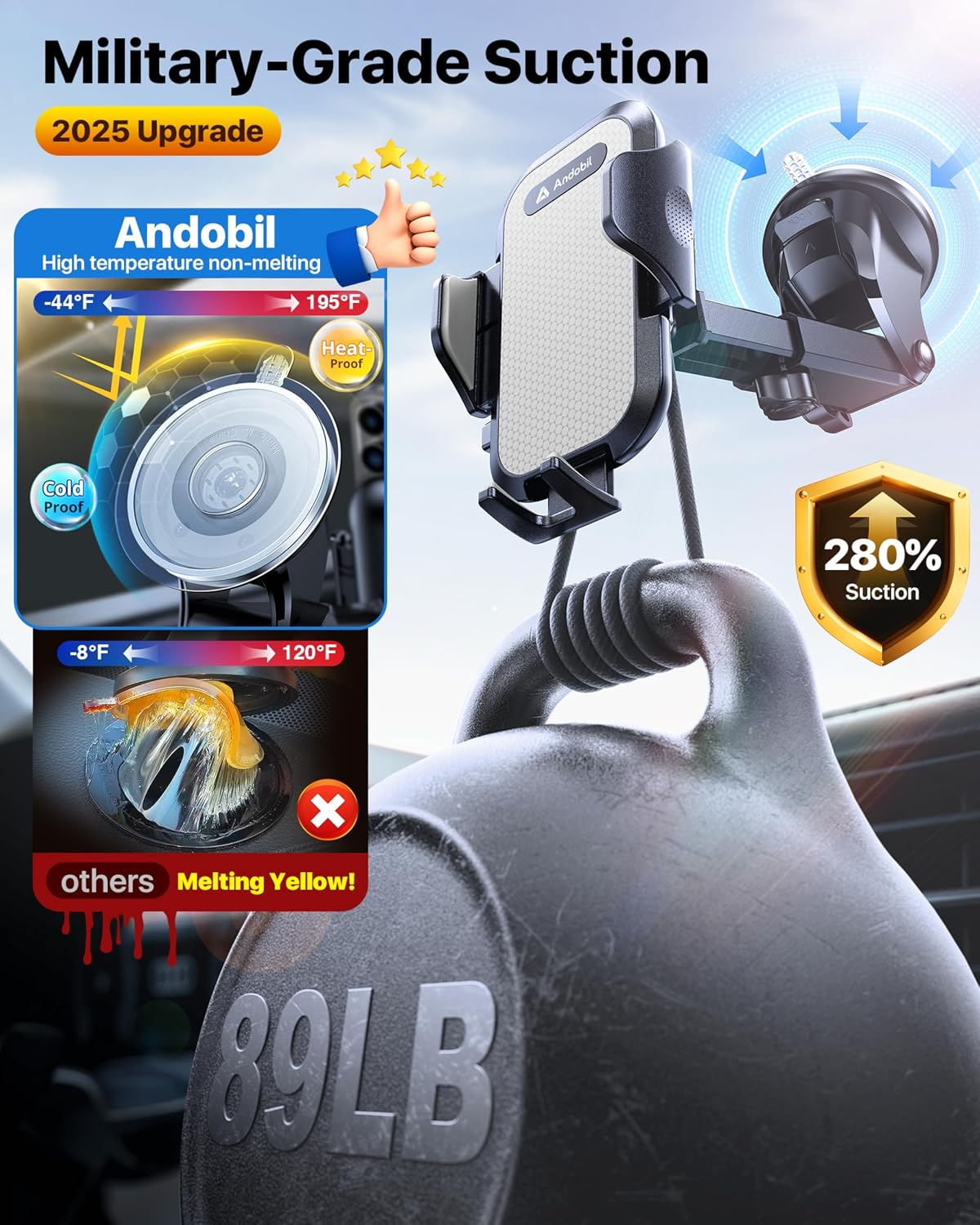 Detalle de Andobil Car Phone Mount for 4- to 7-inch Phones