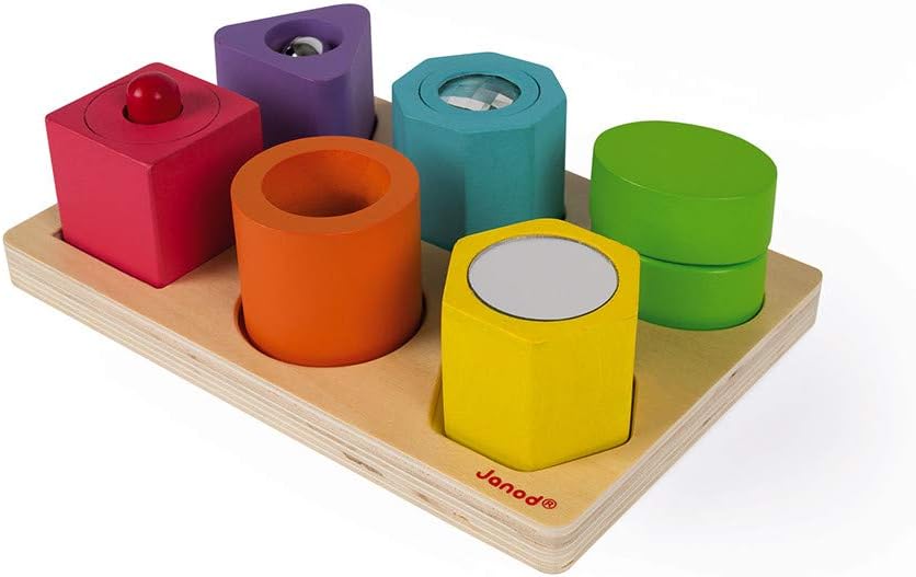 Detalle de Janod I Wood J05332 Wooden Sensory Puzzle with Six Sensory Stones