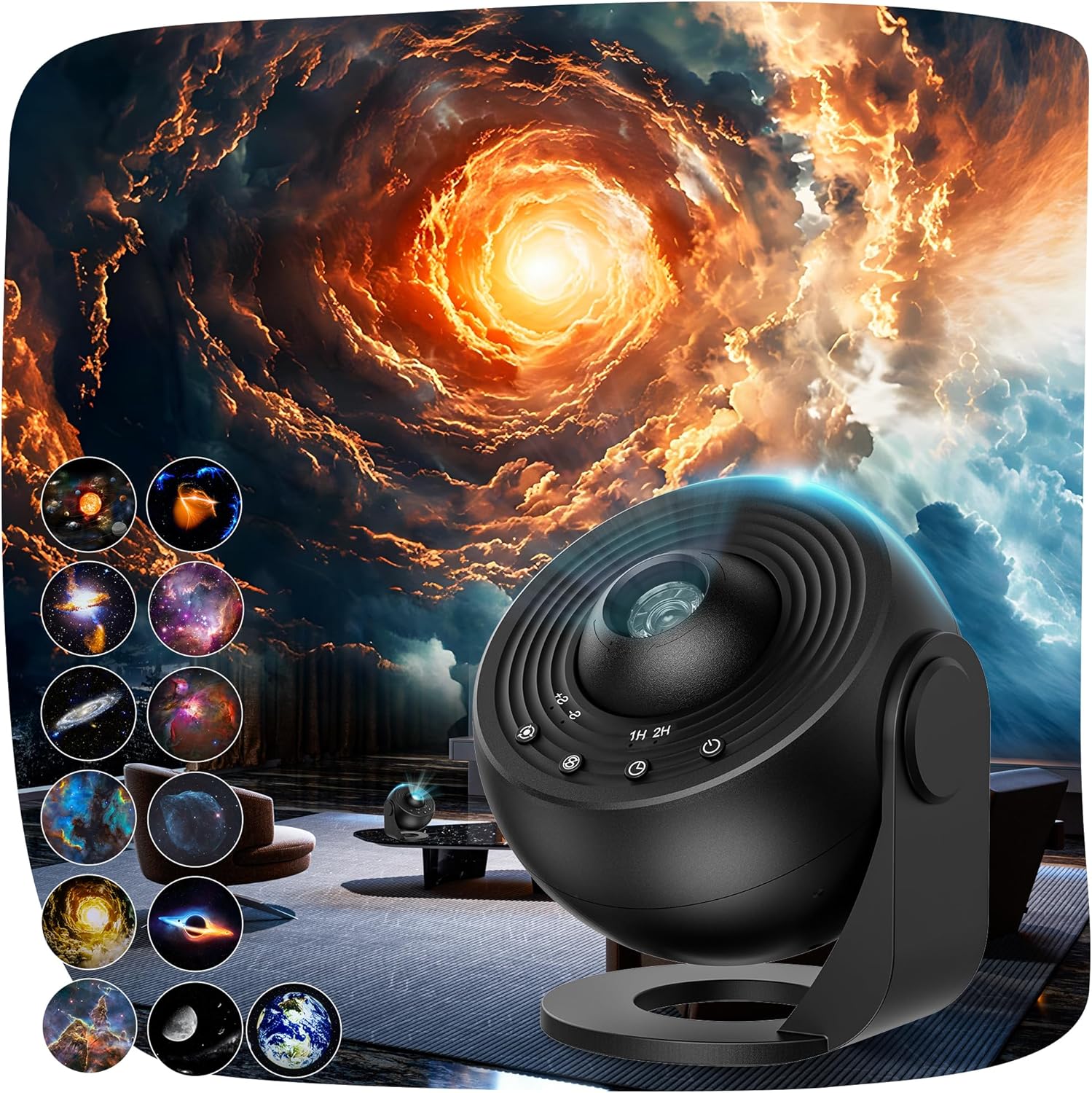 Detalle de ACICILI Sternenhimmel Projektor 13 in 1 Galaxy Projector – 360° Galaxy Planetarium mit Timer