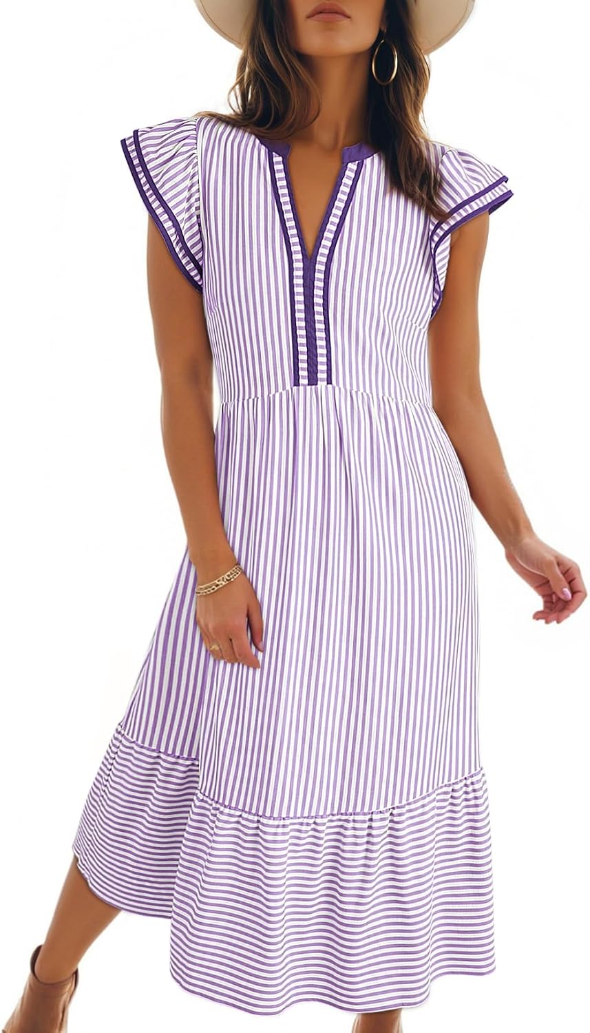 Thumbnail 6 de Dokotoo Women's Dresses 2026 Summer V-Neck Ruffle Dress with Pockets