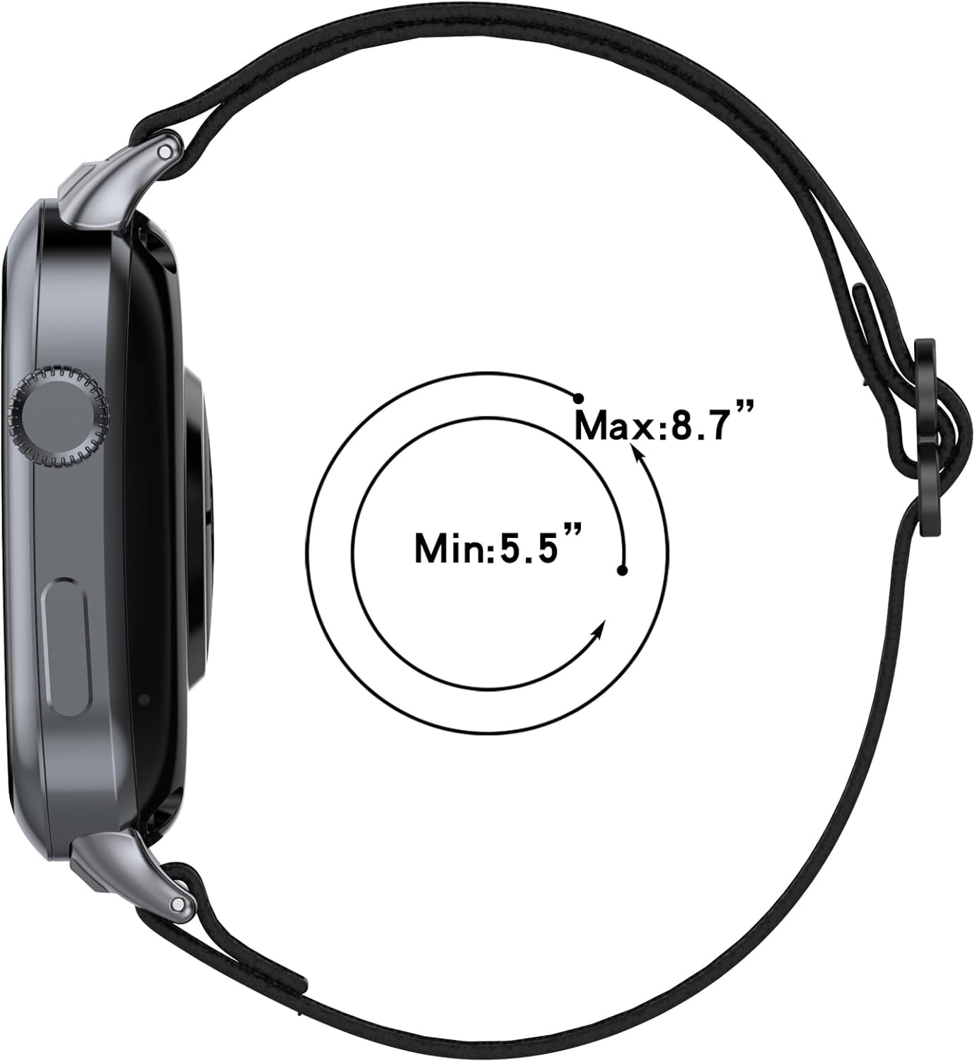 Detalle de AWADUO Nylon Replacement Strap for Huawei Watch D2 – Black