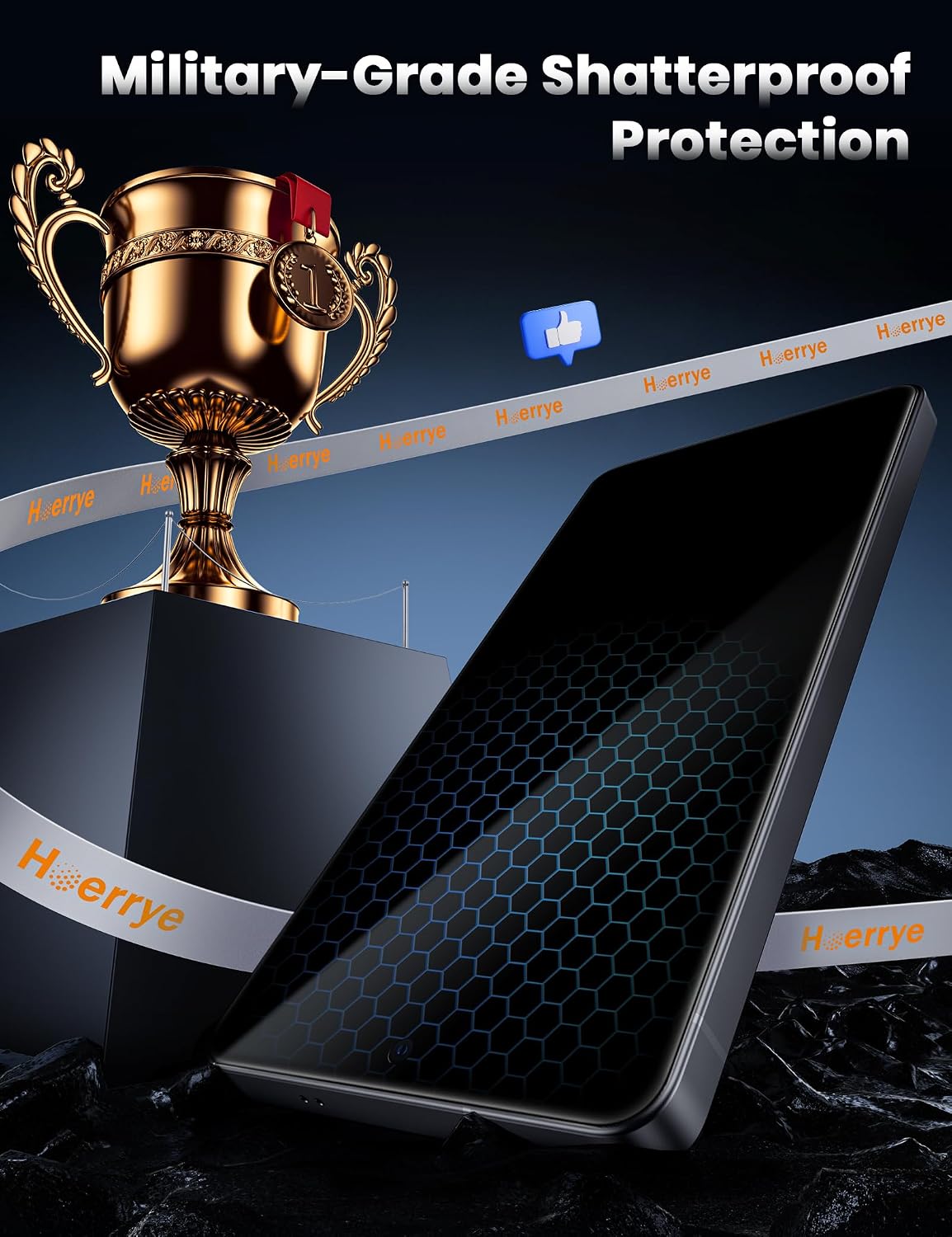 Detalle de Hoerrye Privacy Screen Protector for Samsung Galaxy S26 — 25° Anti-Spy 9H Tempered Glass, 2-Pack