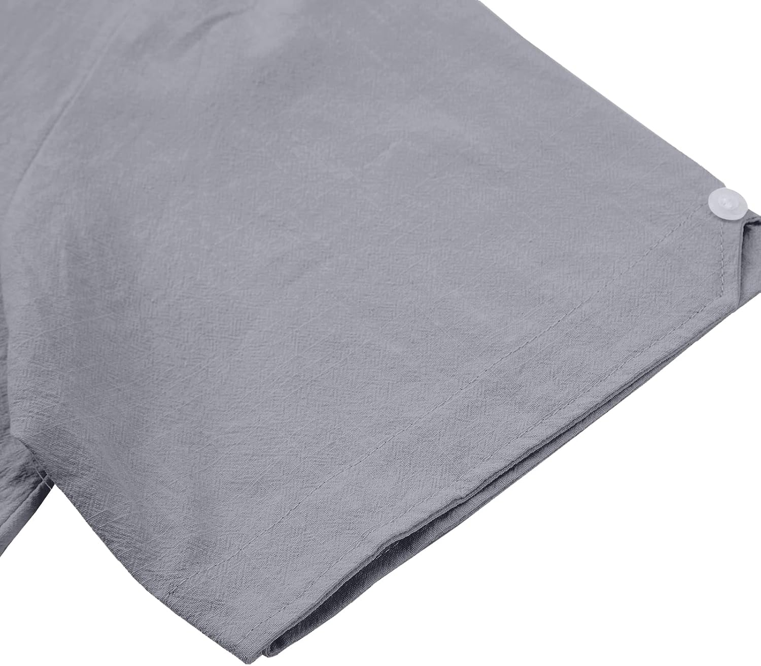 Detalle 2 de Rodawu Mens Linen Cotton Short‑Sleeved Shirt Casual ⛱