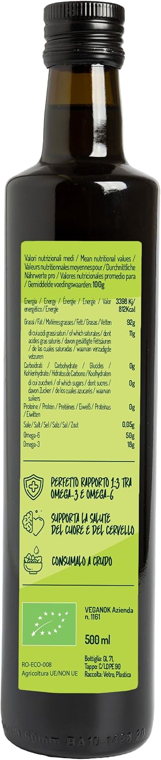 Detalle 2 de Olio di Canapa Alimentare e Biologico - 250ml, spremuto a freddo