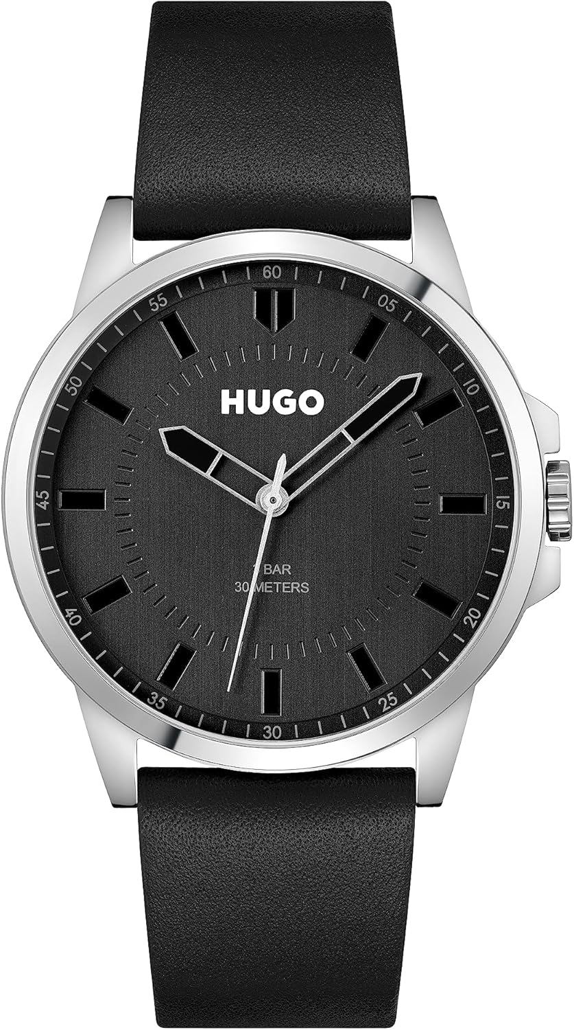 Thumbnail 6 de HUGO Analog Quarzuhr für Herren #First-Kollektion – Edelstahl- oder Lederarmband