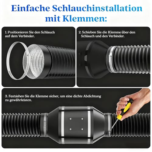 Thumbnail 7 de Yrichtra Abluftschlauch 105 mm Ø, 5 m – schallgedämft, Wärmedämmung, inkl. Edelstahlklemmen