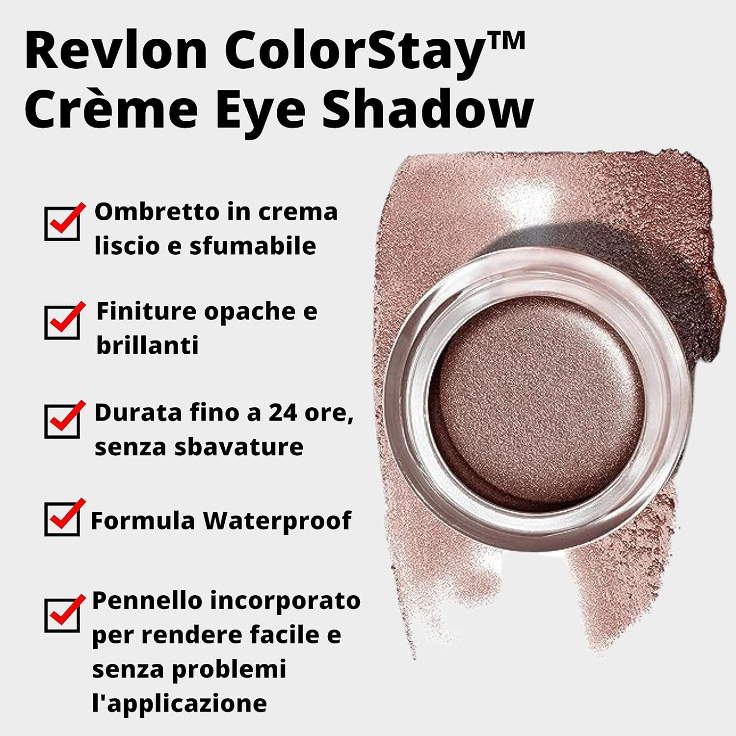 Detalle 2 de Revlon ColorStay Crème Eyeshadow 004 Creme Brulee – Ombretto crema waterproof a lunga durata
