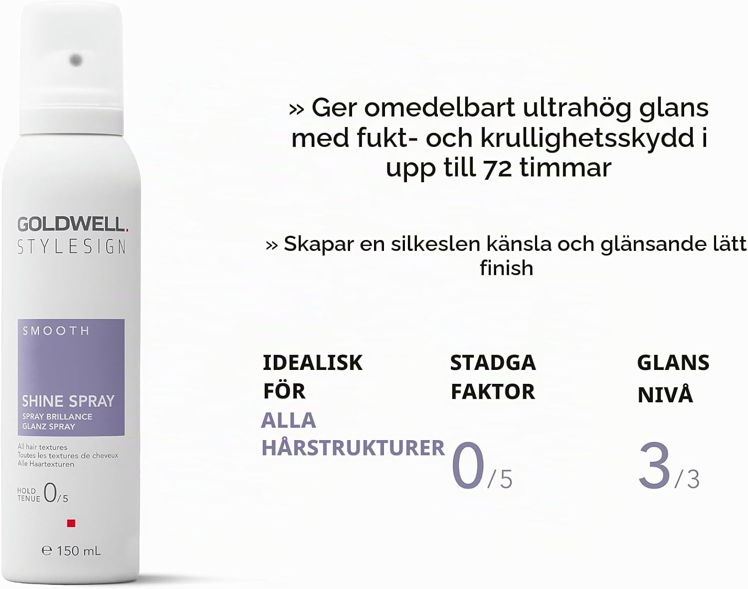 Detalle 2 de Goldwell Stylesign Smooth Shine Spray 150 ml – hårspray med glansfokus