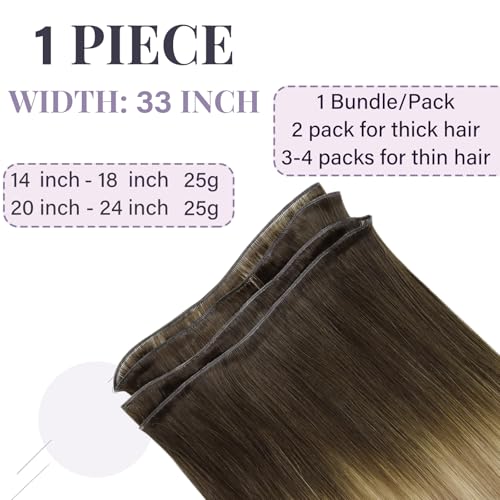 Detalle 2 de Fshine Extensiones de Pelo Natural Castaño a Rubio Medio 💇♀