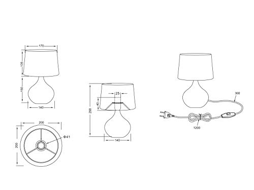 Thumbnail 5 de Lampe de table Reality Martin 1xE14 40 W ⚙