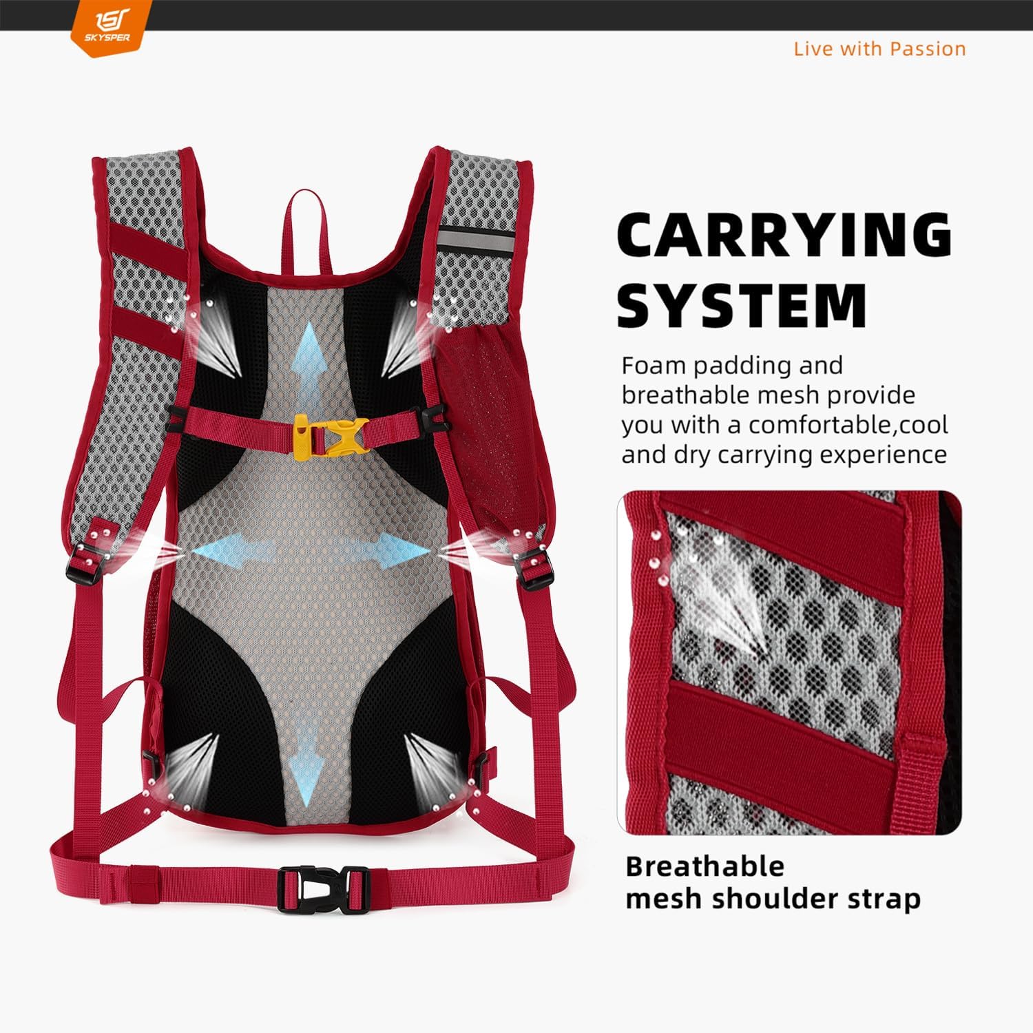 Thumbnail 3 de SKYSPER Wanderrucksack 15L für Herren – leichter Tagesrucksack für Wandern, Ausflüge und Reisen