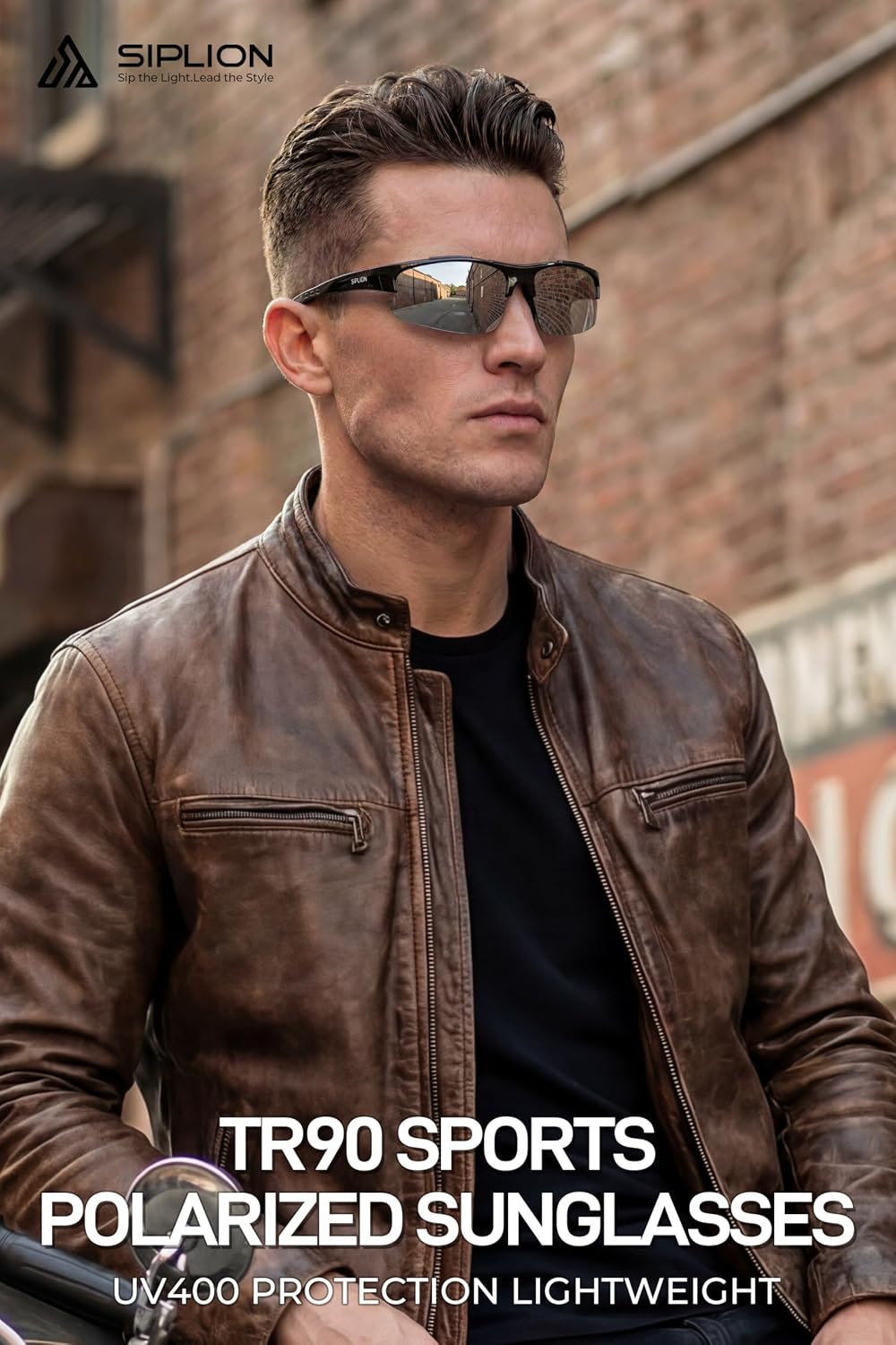 Detalle de SIPLION Herren-Sonnenbrille mit UV400, polarisierten TAC-Gläsern & TR90-Rahmen (CAT 3)