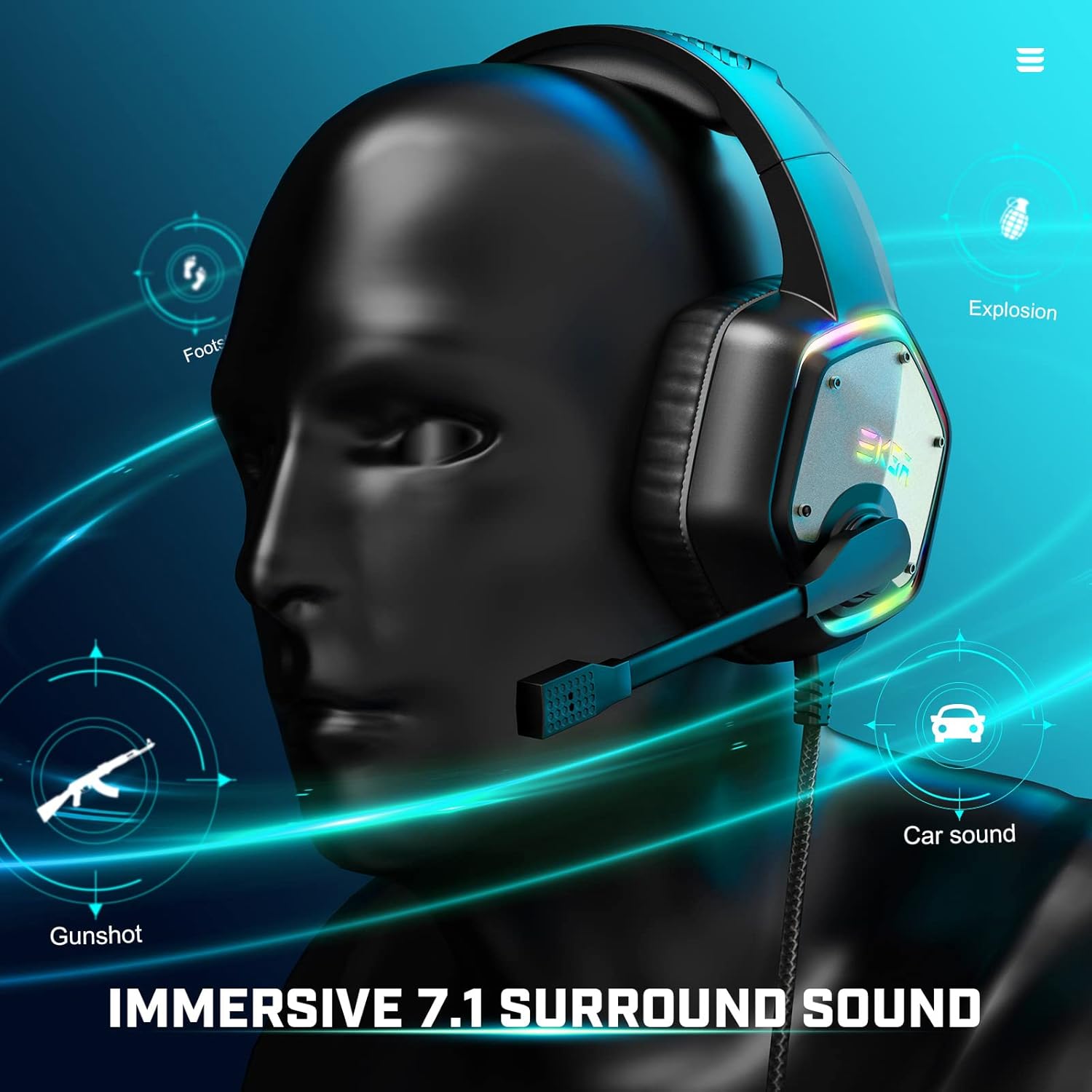 Thumbnail 3 de EKSA E1000 Gaming-Headset 7.1