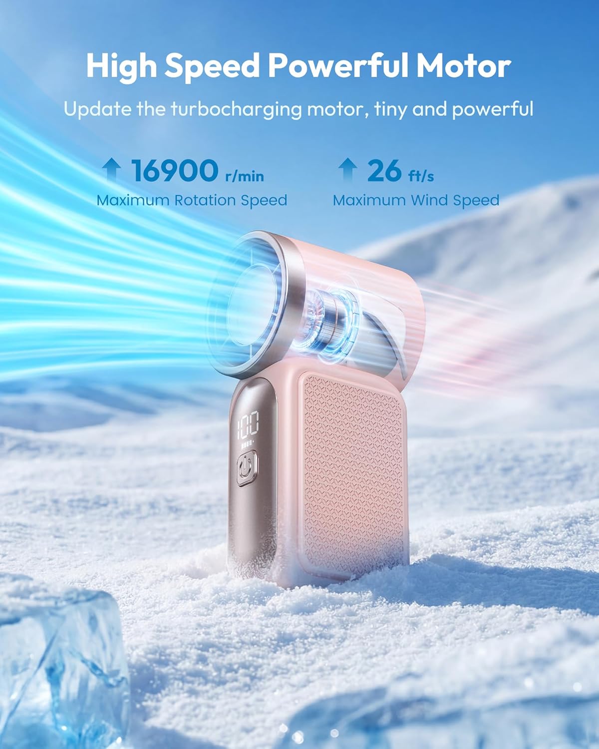 Thumbnail 3 de Gaiatop Portable Handheld Mini Fan with 6 Speeds, 16900 RPM – USB-C Rechargeable