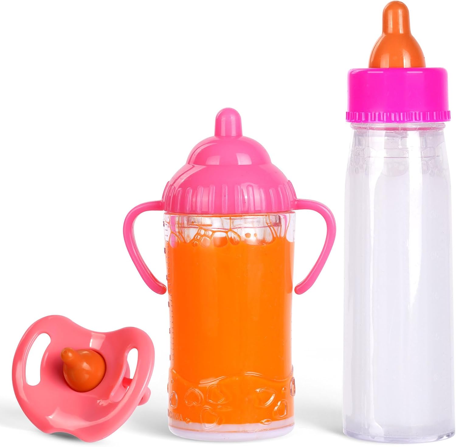 Detalle de Aolso poppenaccessoireset met 2 magische flesjes en fopspeen