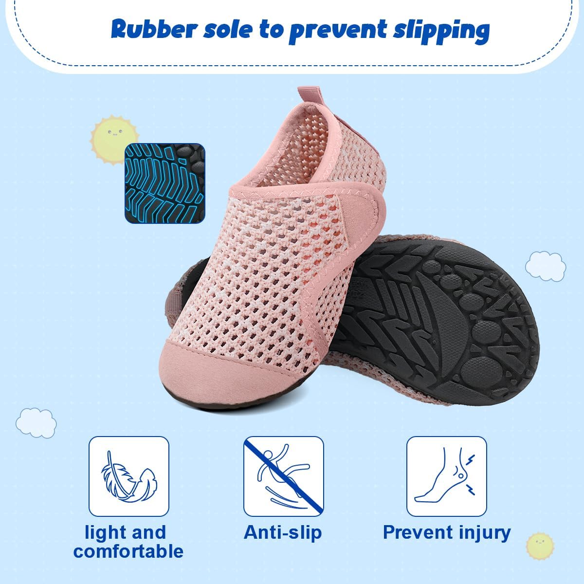 Detalle de WateLves Kinder Badeschuhe & Wasserschuhe (Pull-on) mit rutschfester Sohle