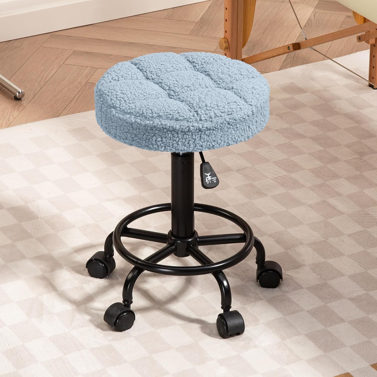Thumbnail 6 de HOMCOM Taburete giratorio 50-66 cm azul