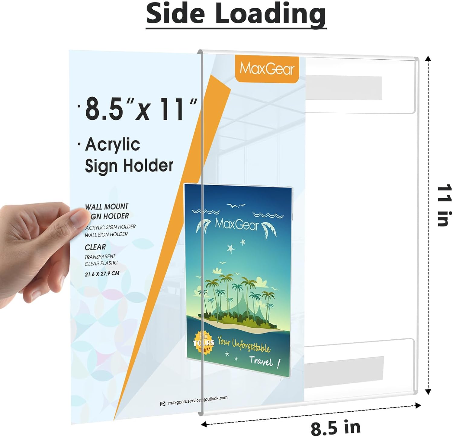 Detalle 2 de MaxGear Acrylic Sign Holder, 8.5 x 11