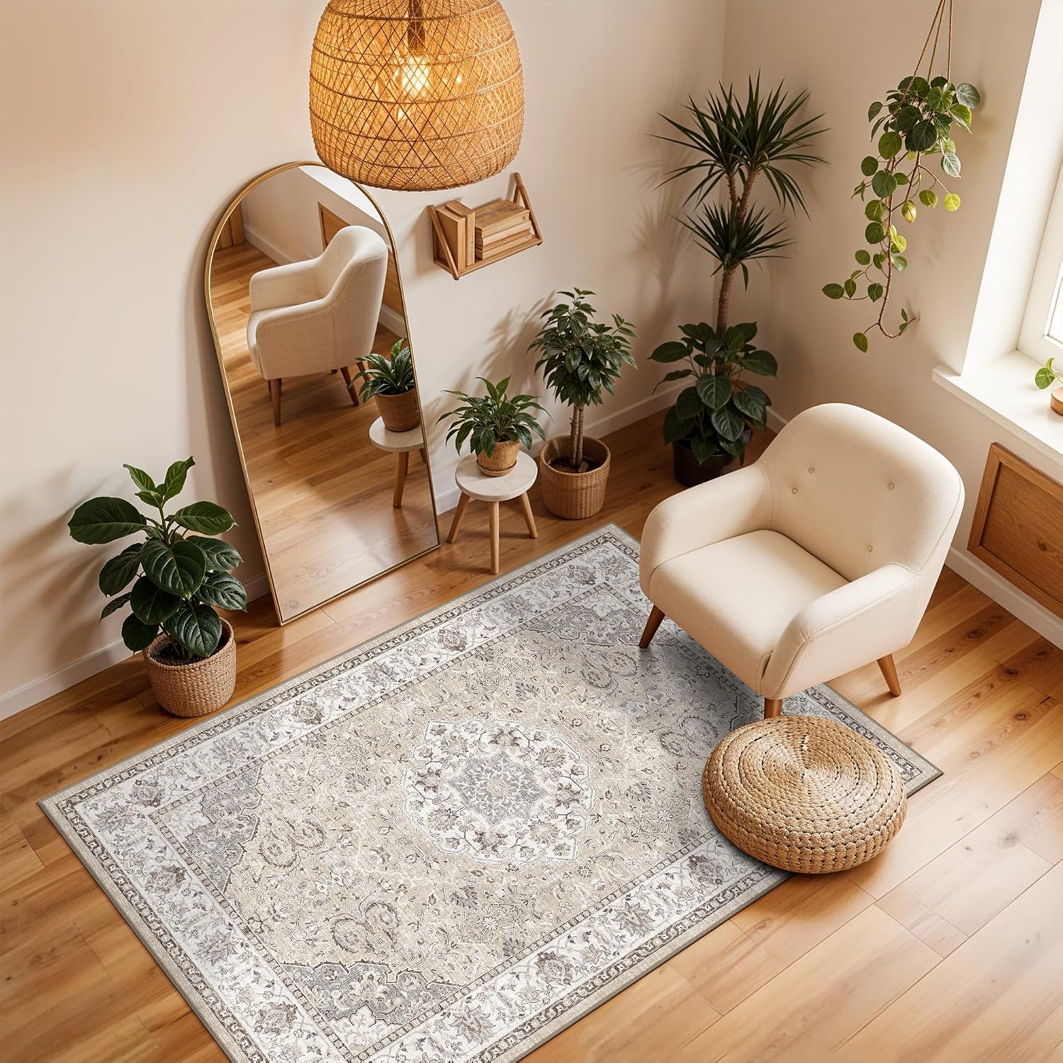 Thumbnail 1 de 3x4 Washable Kitchen Rug, Non‑Slip Beige 🏠