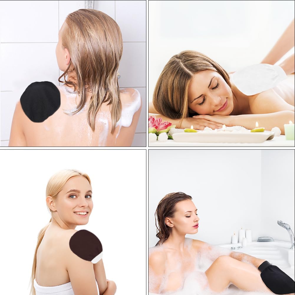Thumbnail 6 de URAQT Gant Exfoliant – Kit de 3 gants pour gommage sous la douche (Noir, Marron foncé, Blanc)