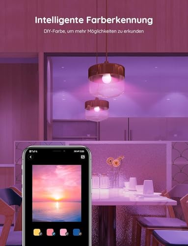 Detalle de Govee Smart Glühbirne E27 (2er Set) – WLAN LED RGBWW, 800 lm, dimmbar