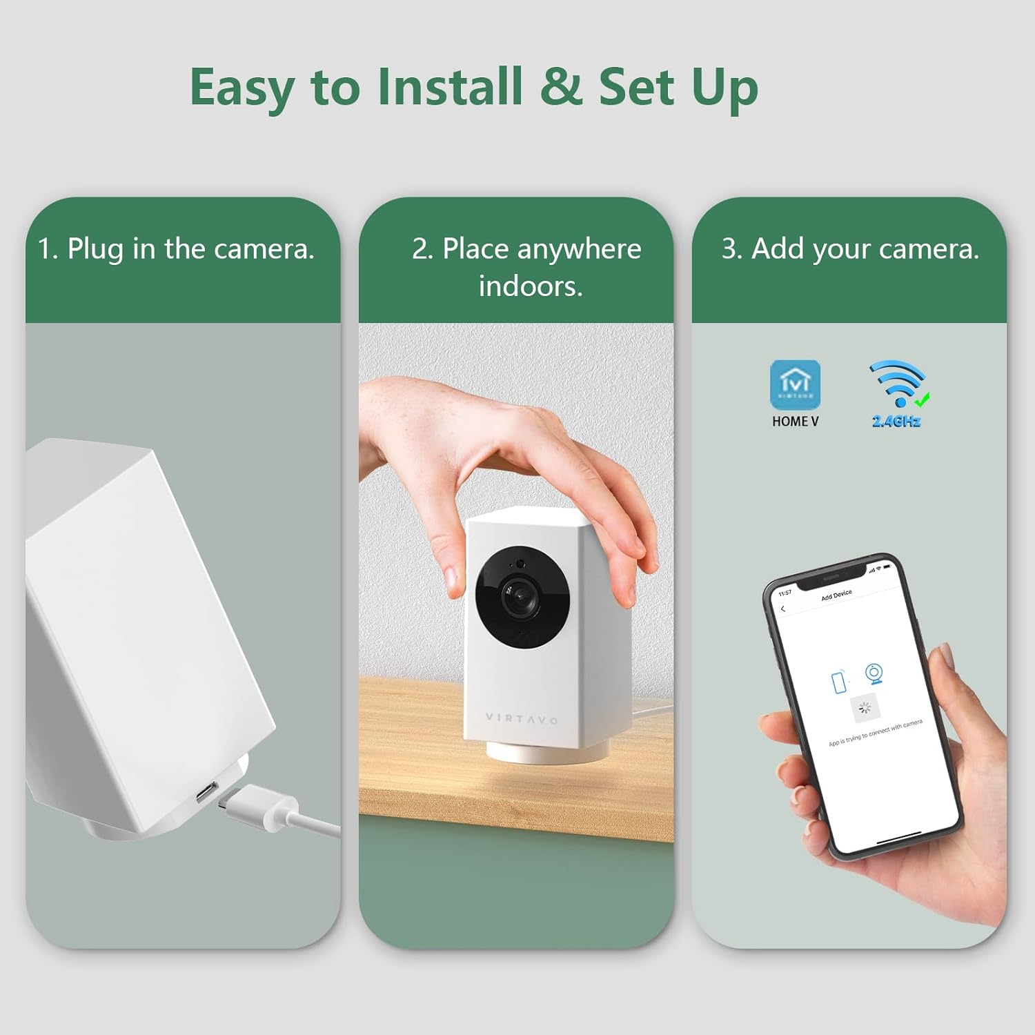 Detalle 2 de virtavo Z1 360° indoor security camera