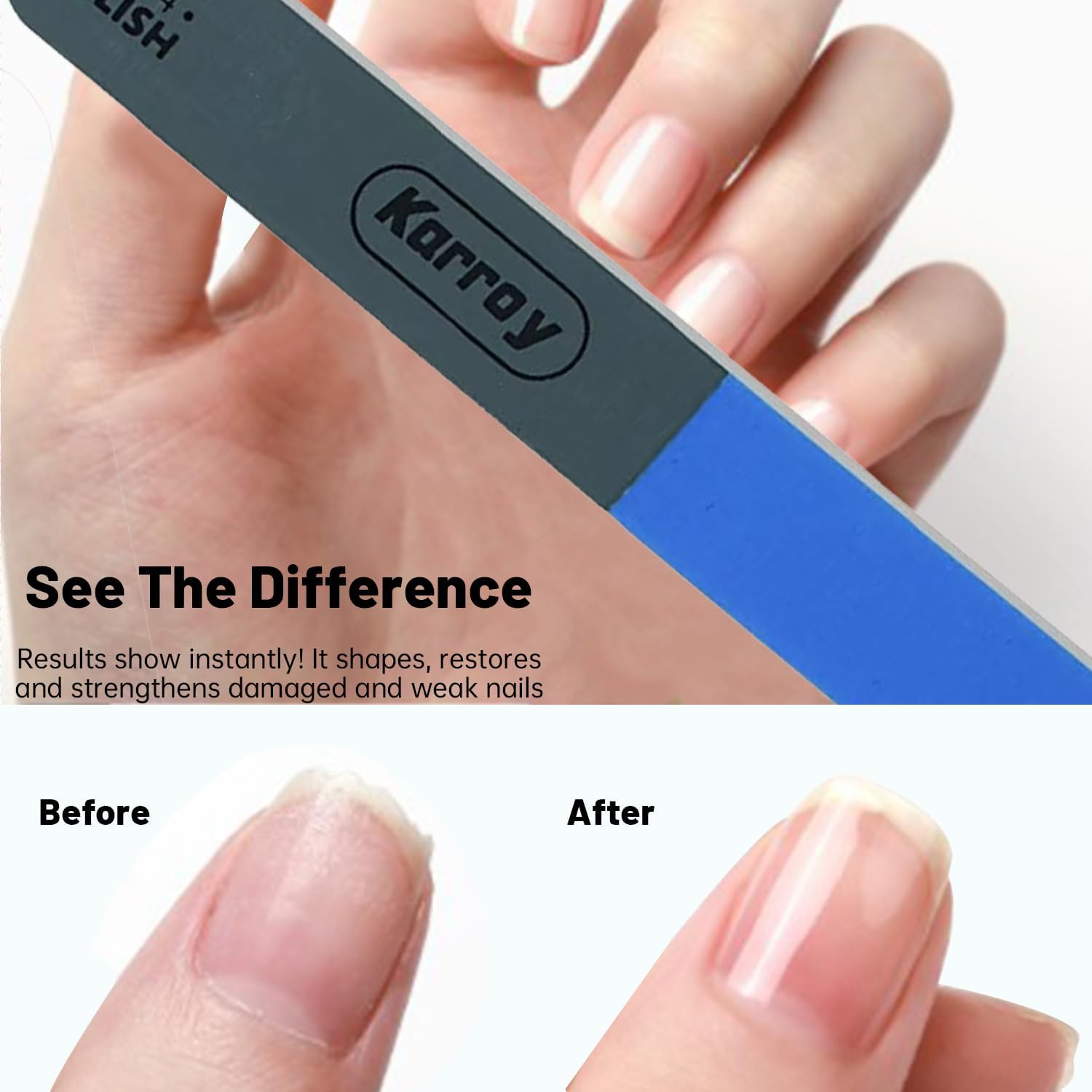 Detalle 2 de Karroy Nail File and Buffer for Natural Nails (Dual Sided, 4 Steps) — 20-Piece Set