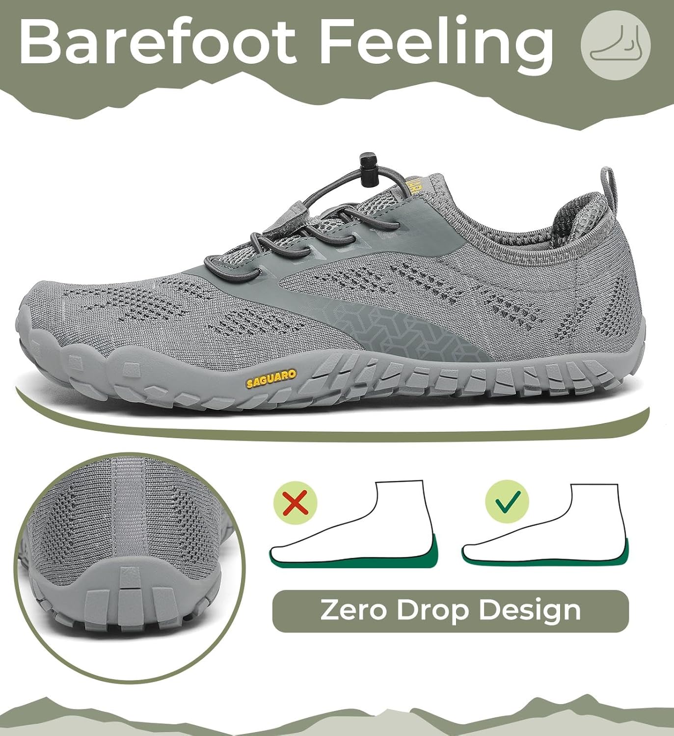 Thumbnail 2 de SAGUARO Barfußschuhe Unisex für Indoor & Outdoor Fitness, Größen 36–48