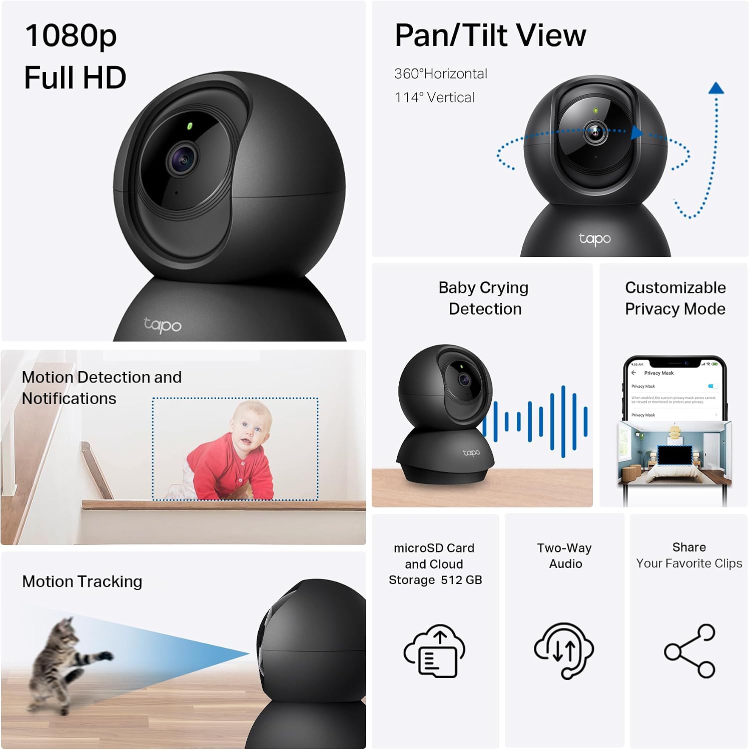 Detalle 2 de TP-Link Tapo C201 1080P pan-tilt home camera