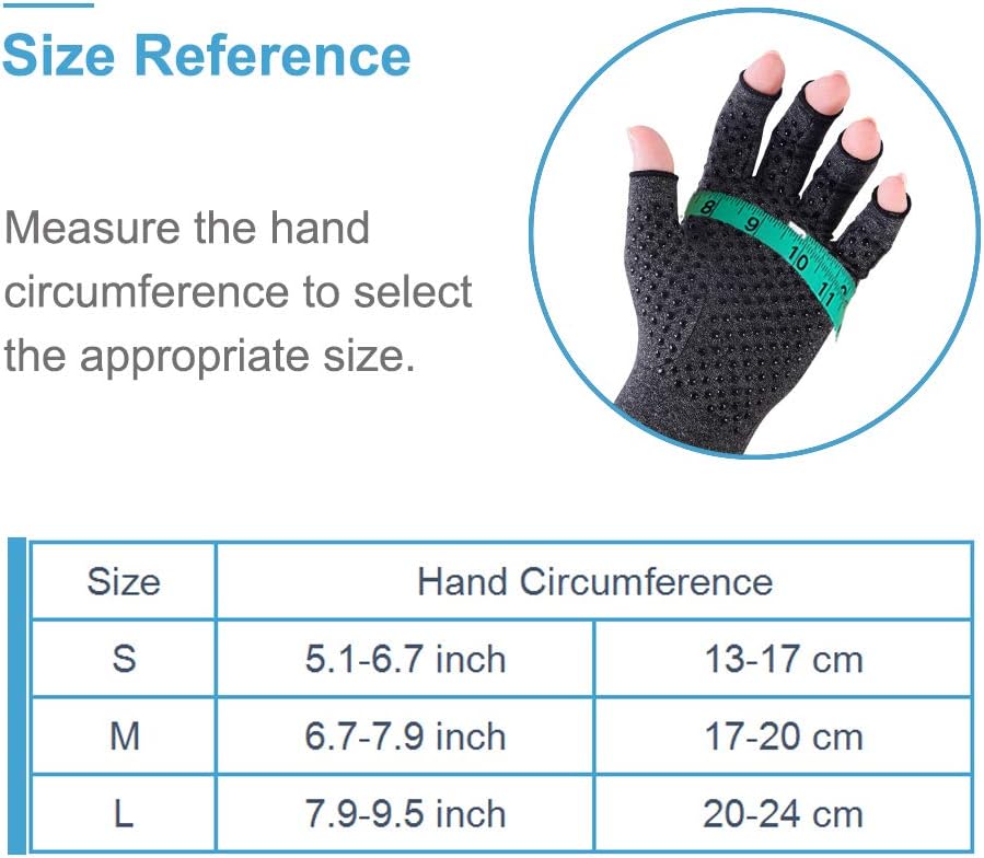 Thumbnail 4 de Donfri lot de 2 paires de gants de compression pour arthrite (mitaines) taille S noir