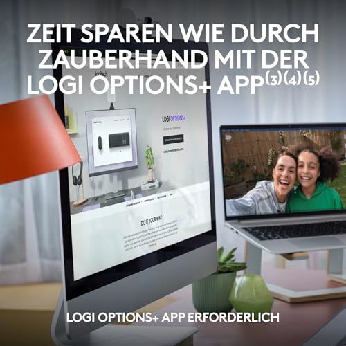 Detalle de Logitech MK950 Signature Slim: Kabelloses Tastatur‑Maus-Set für Privat- und Arbeitsalltag